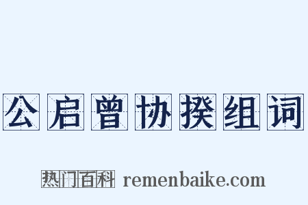 公启曾协揆组词是什么意思的图片